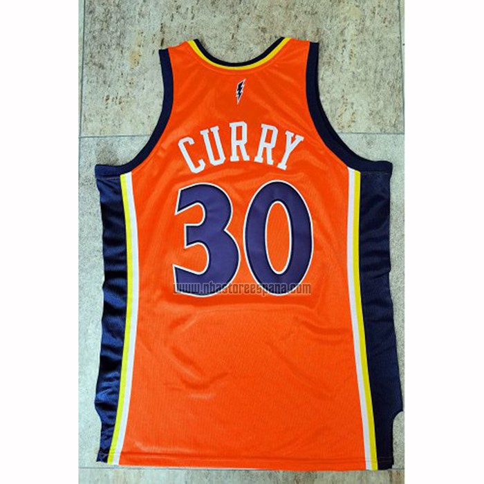 Camiseta Golden State Warriors Stephen Curry NO 30 Mitchell & Ness 2009-10 Naranja